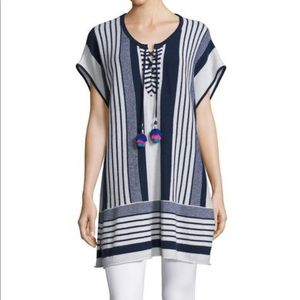 Calypso St. Barth
Women's Blue Saerani Striped Cashmere Tunic Sweater Size 0